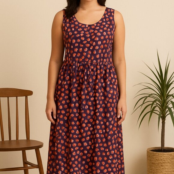 Latched Mama tank nursing desss, purple dress with pink orange circles, 4X NWT - Picture 1 of 11